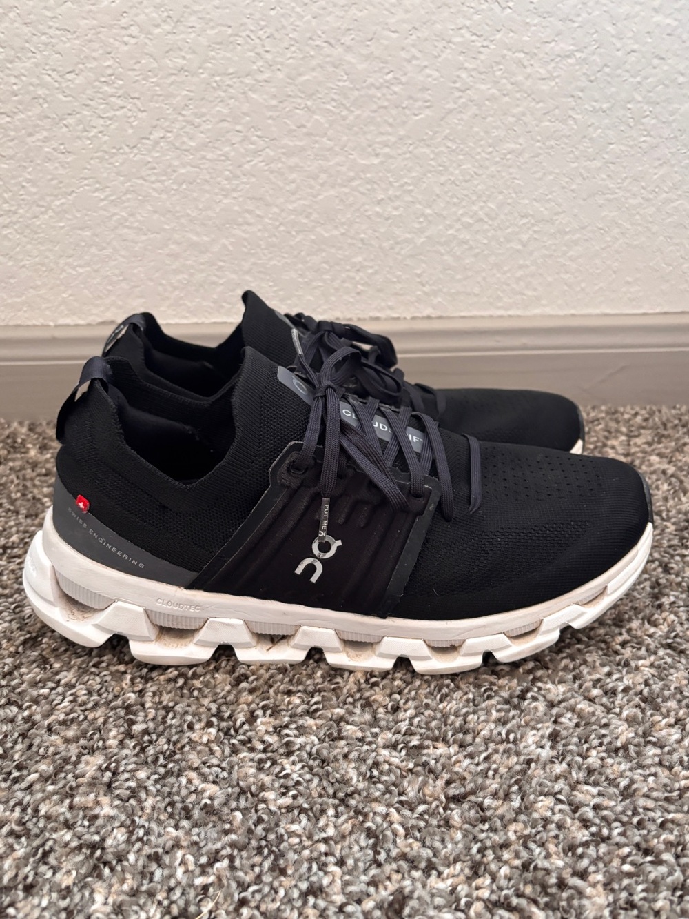 On Cloudswift 3 Mens Running Shoes Black White Size US 10 EU 44 Sneaker 3MD10560